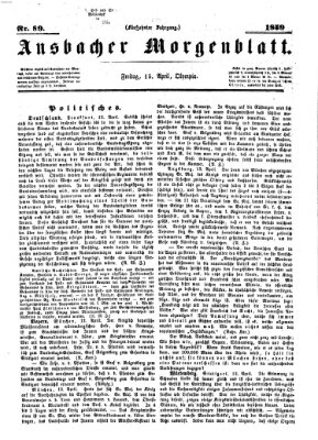 Ansbacher Morgenblatt Freitag 15. April 1859