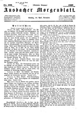 Ansbacher Morgenblatt Samstag 30. April 1859