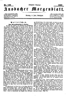 Ansbacher Morgenblatt Sonntag 5. Juni 1859