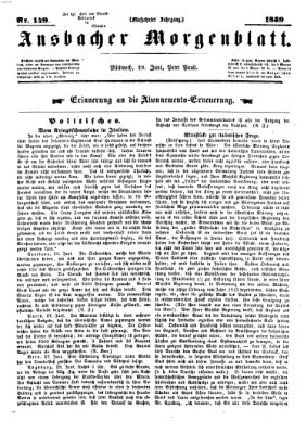 Ansbacher Morgenblatt Mittwoch 29. Juni 1859