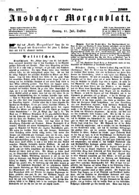 Ansbacher Morgenblatt Sonntag 31. Juli 1859