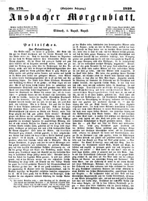 Ansbacher Morgenblatt Mittwoch 3. August 1859