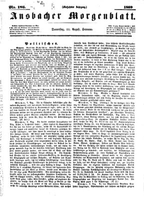 Ansbacher Morgenblatt Donnerstag 11. August 1859