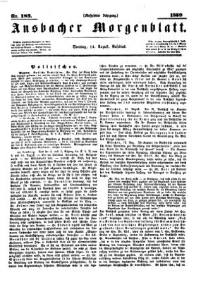 Ansbacher Morgenblatt Sonntag 14. August 1859