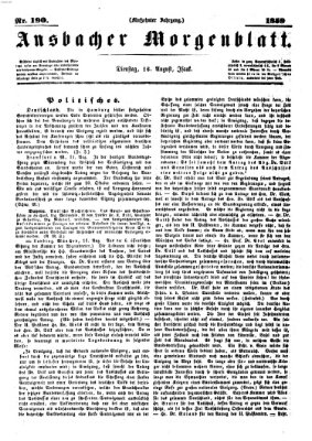 Ansbacher Morgenblatt Dienstag 16. August 1859