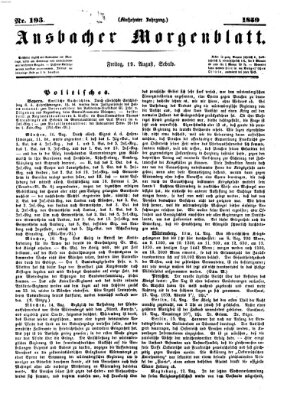 Ansbacher Morgenblatt Freitag 19. August 1859