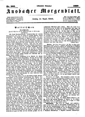 Ansbacher Morgenblatt Dienstag 30. August 1859