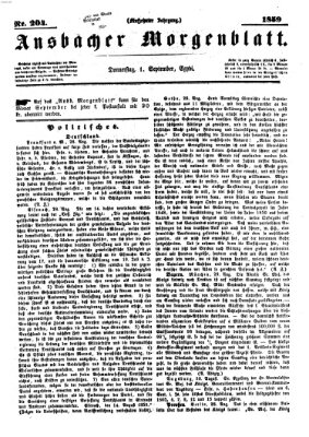 Ansbacher Morgenblatt Donnerstag 1. September 1859