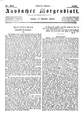 Ansbacher Morgenblatt Samstag 10. September 1859