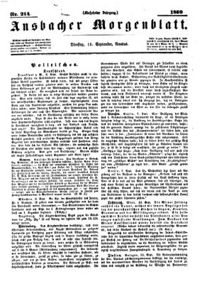 Ansbacher Morgenblatt Dienstag 13. September 1859