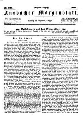 Ansbacher Morgenblatt Sonntag 25. September 1859