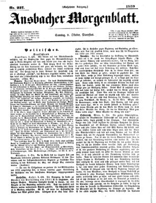 Ansbacher Morgenblatt Sonntag 9. Oktober 1859