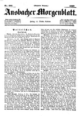 Ansbacher Morgenblatt Freitag 14. Oktober 1859