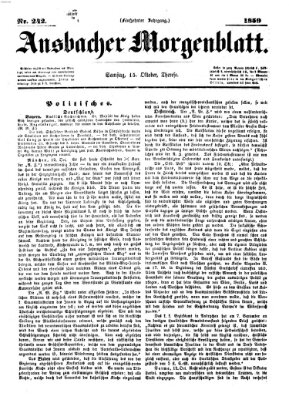 Ansbacher Morgenblatt Samstag 15. Oktober 1859