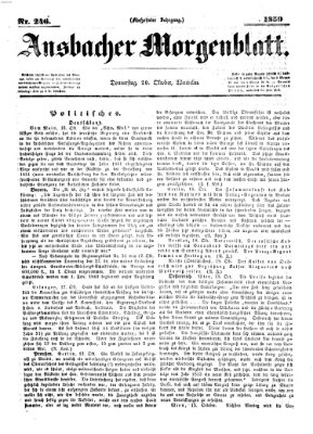 Ansbacher Morgenblatt Donnerstag 20. Oktober 1859