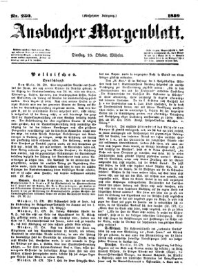 Ansbacher Morgenblatt Dienstag 25. Oktober 1859