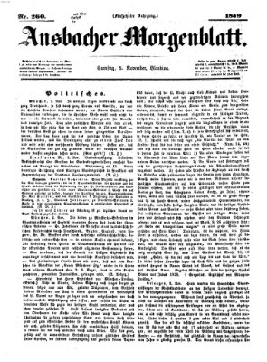 Ansbacher Morgenblatt Samstag 5. November 1859