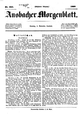 Ansbacher Morgenblatt Sonntag 6. November 1859
