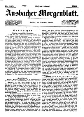Ansbacher Morgenblatt Sonntag 13. November 1859