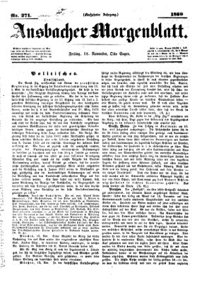 Ansbacher Morgenblatt Freitag 18. November 1859