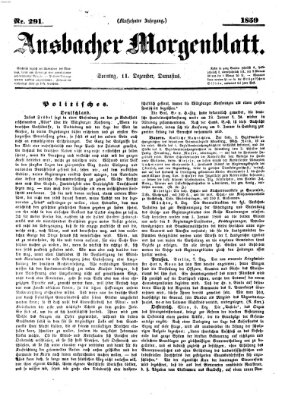 Ansbacher Morgenblatt Sonntag 11. Dezember 1859