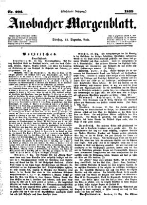 Ansbacher Morgenblatt Dienstag 13. Dezember 1859