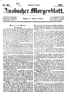 Ansbacher Morgenblatt Sonntag 18. Dezember 1859