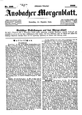 Ansbacher Morgenblatt Donnerstag 22. Dezember 1859