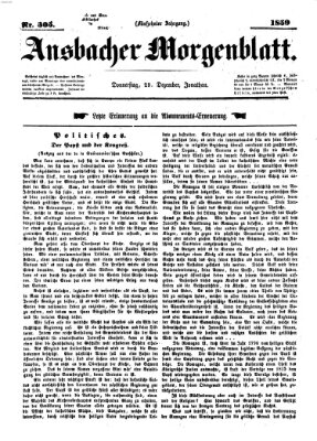 Ansbacher Morgenblatt Donnerstag 29. Dezember 1859