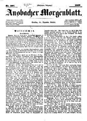 Ansbacher Morgenblatt Samstag 31. Dezember 1859