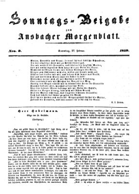 Ansbacher Morgenblatt Sonntag 27. Februar 1859