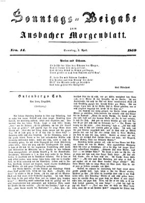 Ansbacher Morgenblatt Sonntag 3. April 1859