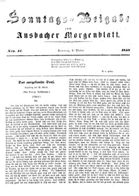 Ansbacher Morgenblatt Sonntag 9. Oktober 1859