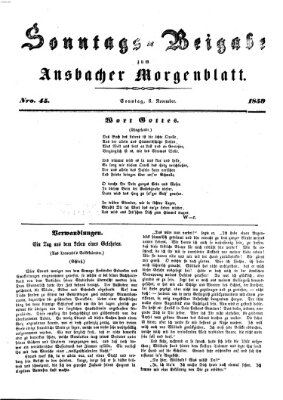 Ansbacher Morgenblatt Sonntag 6. November 1859