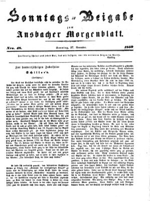 Ansbacher Morgenblatt Sonntag 27. November 1859