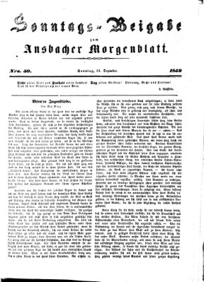 Ansbacher Morgenblatt Sonntag 11. Dezember 1859