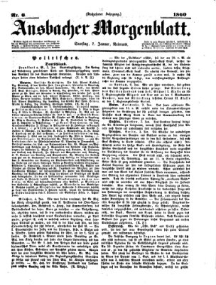 Ansbacher Morgenblatt Samstag 7. Januar 1860