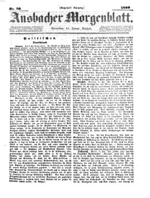 Ansbacher Morgenblatt Donnerstag 12. Januar 1860