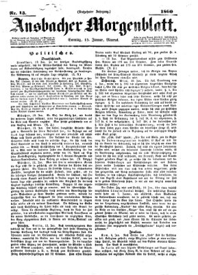 Ansbacher Morgenblatt Sonntag 15. Januar 1860