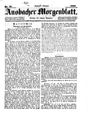 Ansbacher Morgenblatt Sonntag 22. Januar 1860