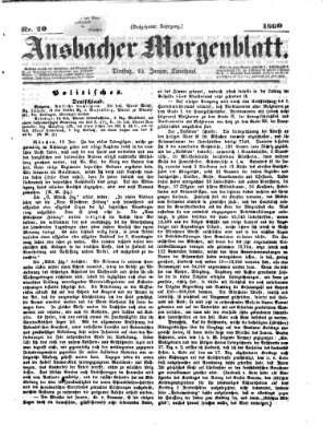 Ansbacher Morgenblatt Dienstag 24. Januar 1860