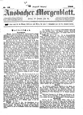 Ansbacher Morgenblatt Freitag 27. Januar 1860