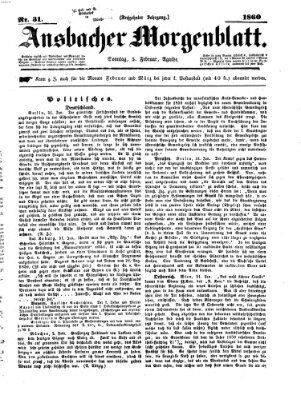 Ansbacher Morgenblatt Sonntag 5. Februar 1860