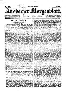Ansbacher Morgenblatt Donnerstag 9. Februar 1860