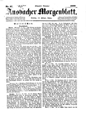 Ansbacher Morgenblatt Sonntag 12. Februar 1860