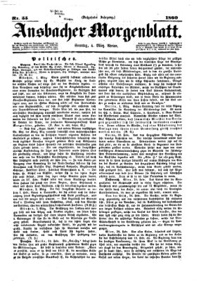 Ansbacher Morgenblatt Sonntag 4. März 1860