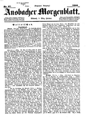 Ansbacher Morgenblatt Mittwoch 7. März 1860