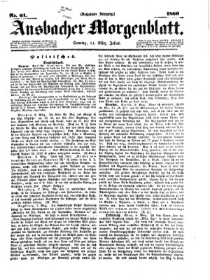 Ansbacher Morgenblatt Sonntag 11. März 1860