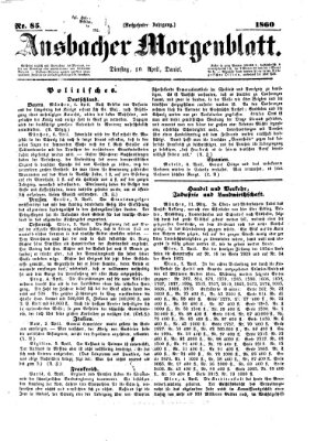 Ansbacher Morgenblatt Dienstag 10. April 1860