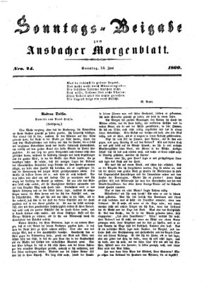 Ansbacher Morgenblatt Sonntag 10. Juni 1860